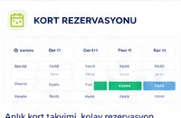 Kort rezervasyonu ekranı